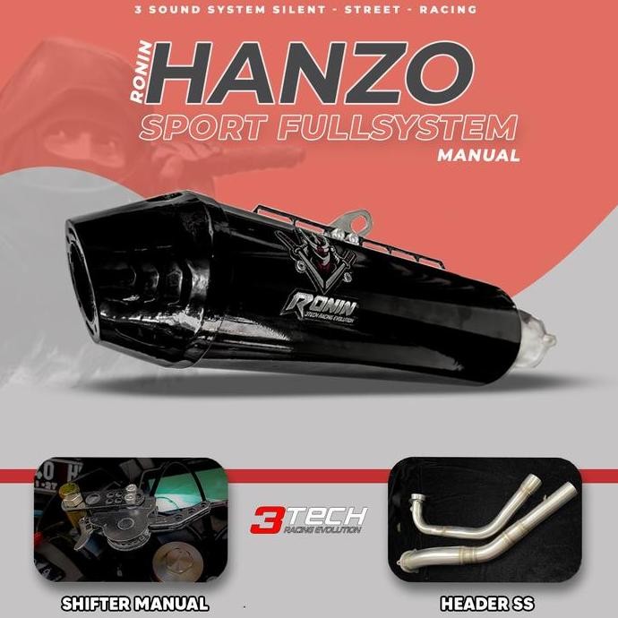 Motor Sport & Bebek 110cc -160cc Ronin Hanzo Knalpot 3 Suara 3tech Original dan Begaransi Resmi FULL