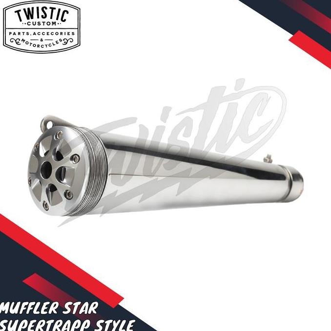 Knalpot Muffler Silencer Slip On Star Supertrapp Style Motor Royal Enfield W175 W250 SR400 Harley Tr