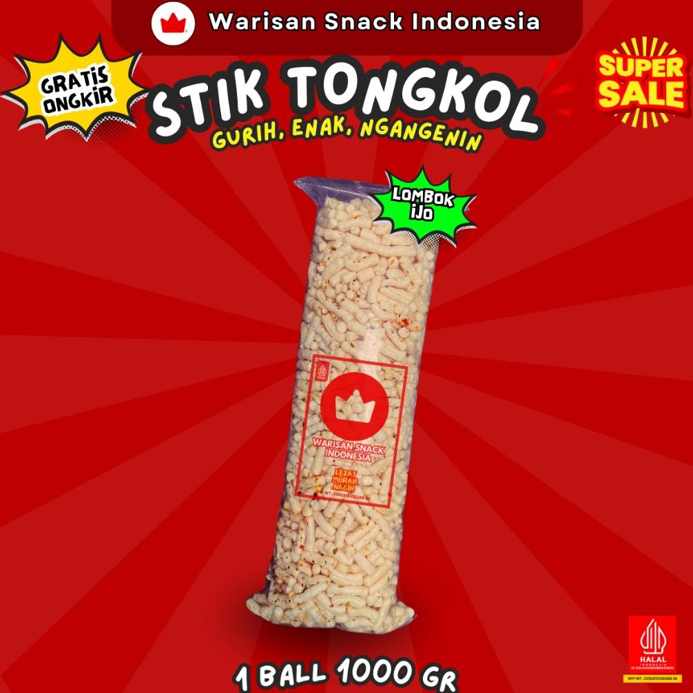 

fx-2 fs-6 (1 BALL) KERUPUK STIK IKAN TONGKOL WARISAN SNACK INDONESIA (1kg), Makanan Ringan Krupuk Cemilan Murah halal pedas daun jeruk Berkualitas Sale