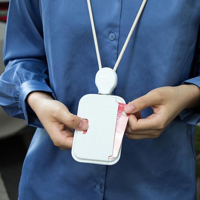 

DNAC ID Card Holder and Card Slots with Ribbon Lanyard - White GT