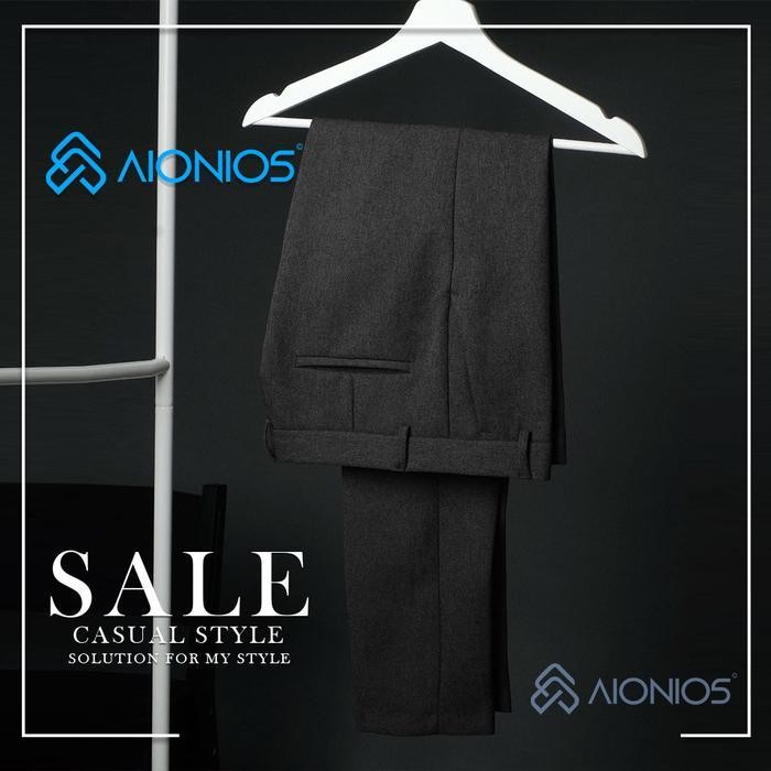 Celana Kerja Pria Slimfit / Celana Bahan Pria Dasar Kain Hitam &Warna