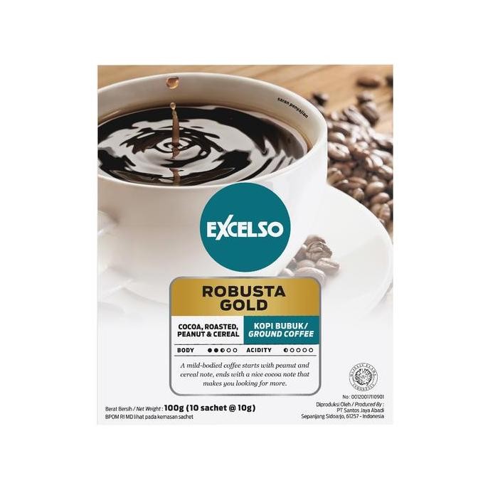 

Excelso Kopi Single Serving Robusta Gold Pack Of 5 Folding Box Kualitas Terbaik Harga Termurah