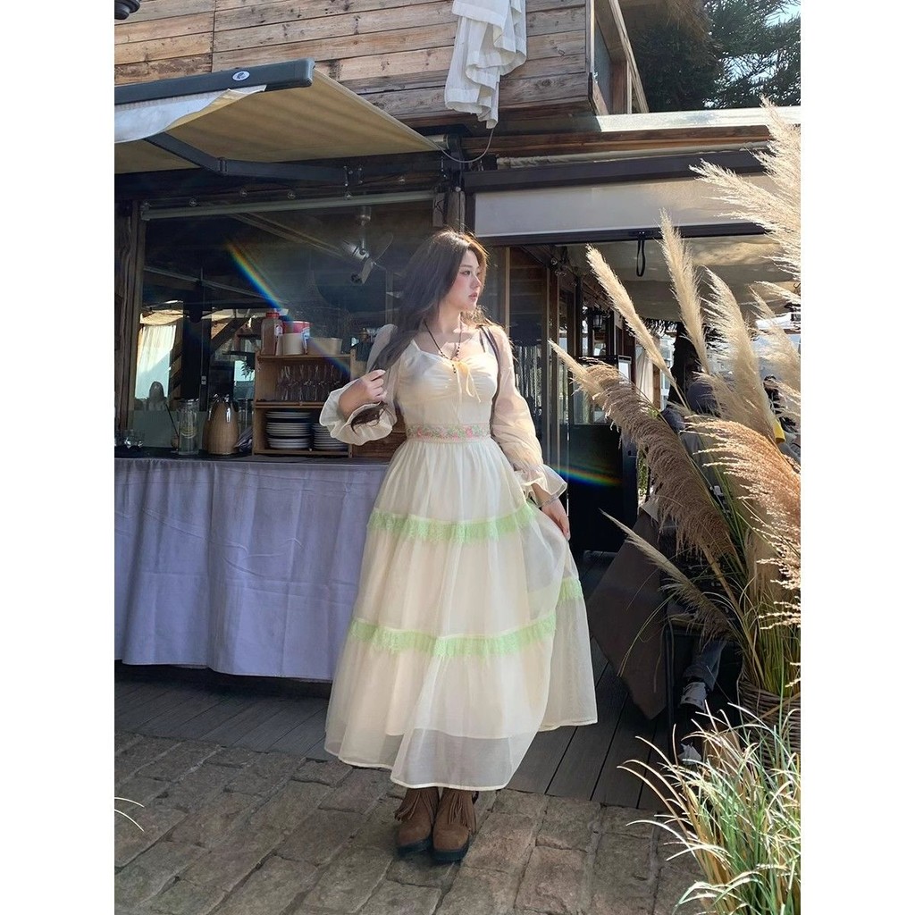 Gaun Panjang Wanita Organza Bordir/Gaun Atmosfer Ukuran Plus