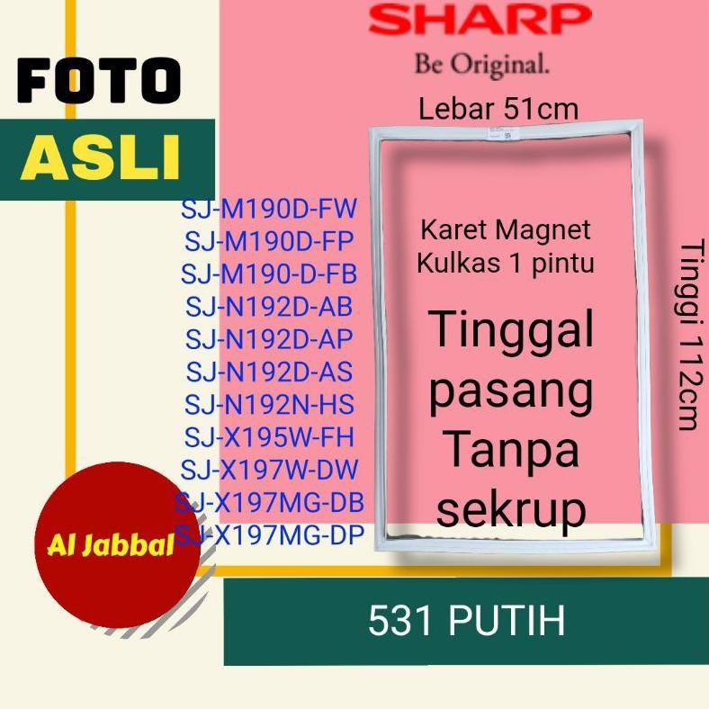 Gasket karet magnet pintu kulkas sharp 1 pintu original SJ-M190 SJ-N192 SJ-X197