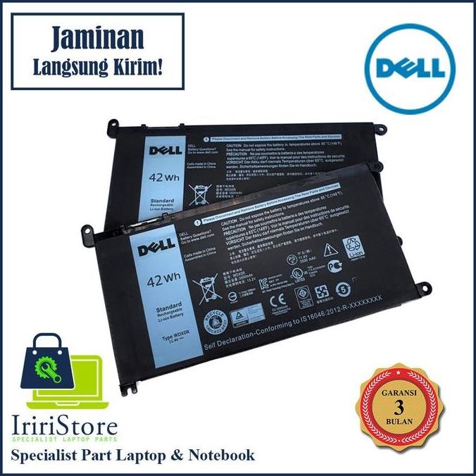 Baterai Ori Dell 13-5368 7368 15-5567 5568 5570 5378 7460 7472 Wdxor New Stok