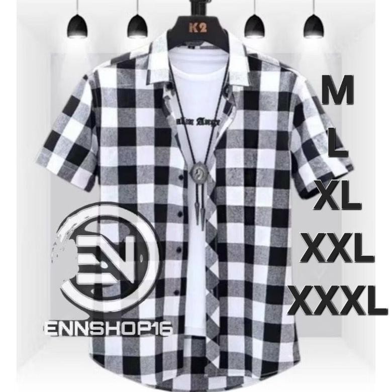 Kemeja Flanel Lengan Pendek Premium | Kemeja Flanel Pendek Dewasa | Flanel Lengan Pendek | Kemeja Fl