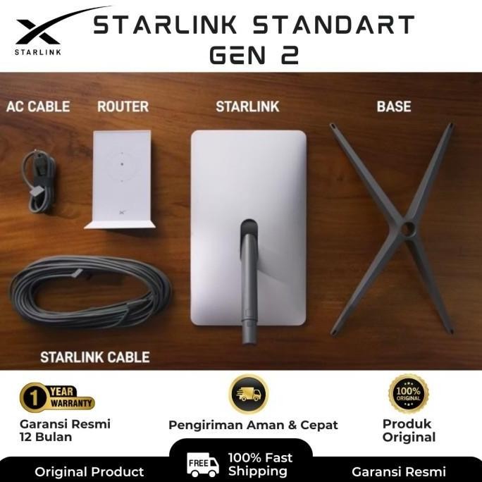 Starlink Internet Standart Gen 2 Satelit Wifi Unlimited New Stok