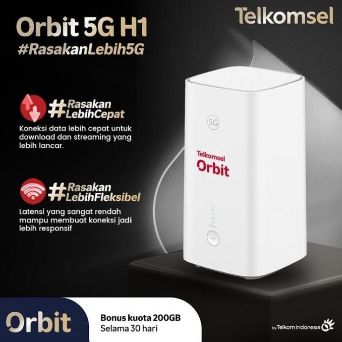 Telkomsel Orbit 5G H1 Modem Router Wifi High Free Kuota 200Gb New Stok