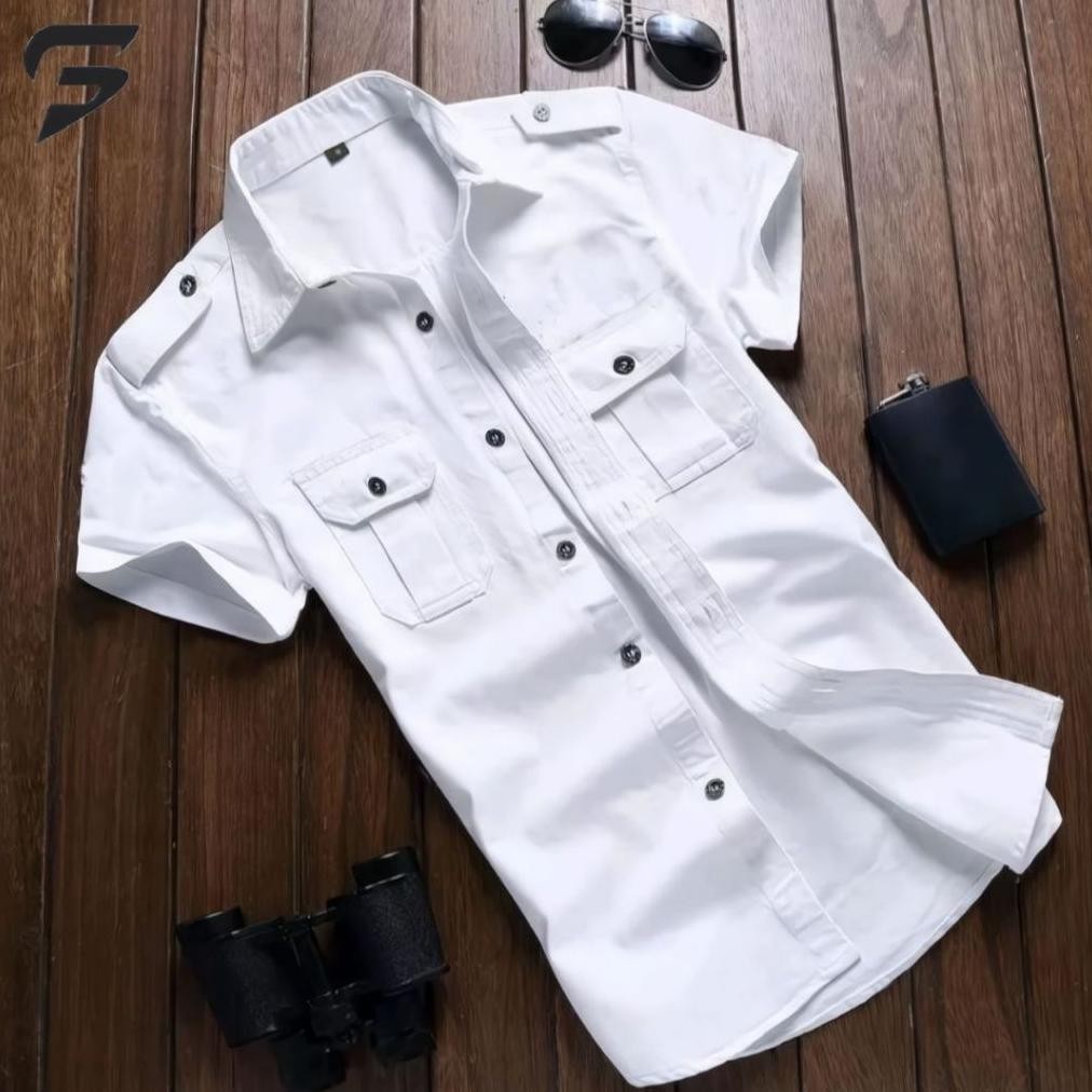 Kemeja Tactical Pria / Kemeja Tactical / Kemeja Tactical Lengan Pendek / Kemeja Pria / Kemeja Pria L