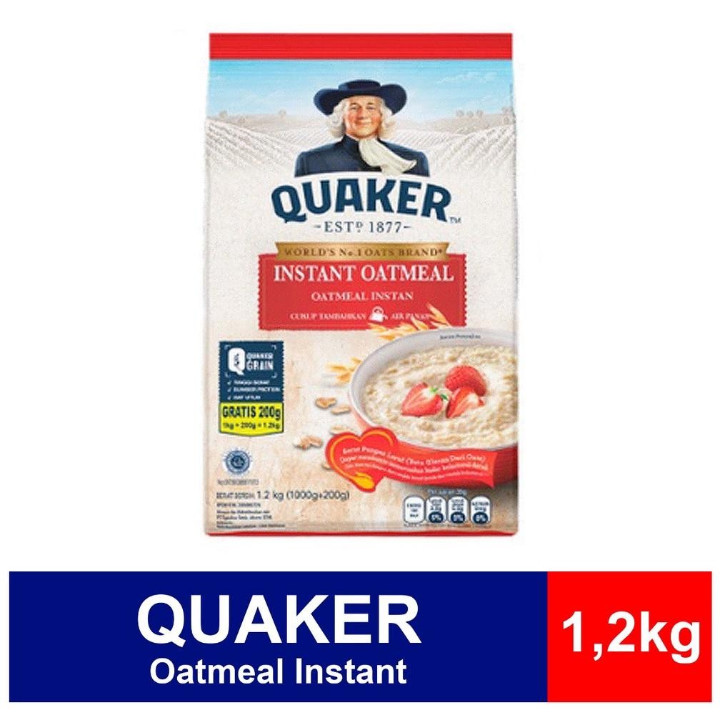 

Quaker Oatmeal Instant 1,2Kg Exp Terbaru Oktober 2026 Halal! Promo!