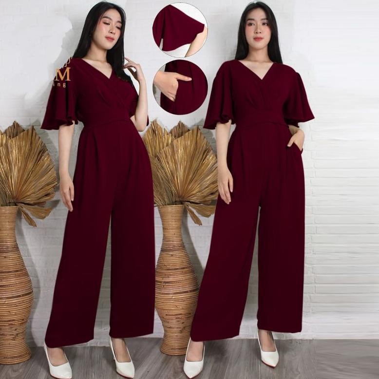 Jumpsuit Crinkle Panjang - Jumpsuit Jumbo - Jumpsuit Wanita Import 1001 -