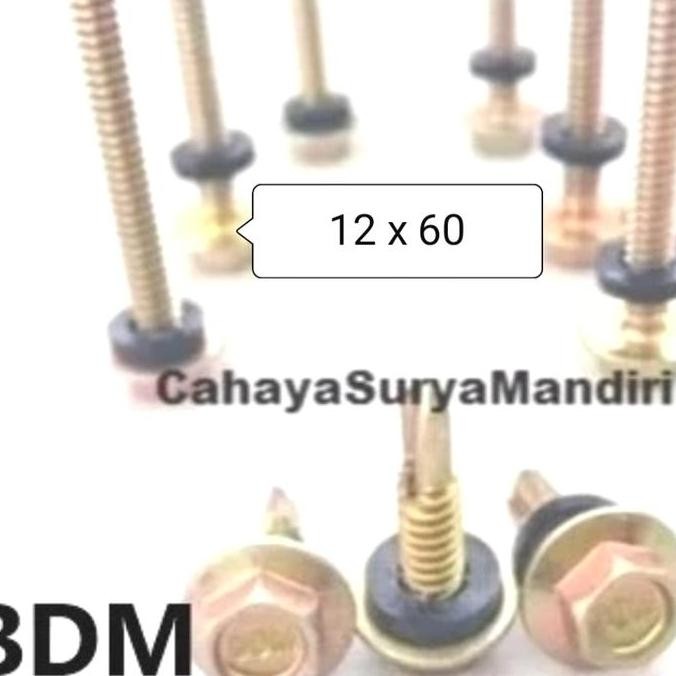 Sekrup Roofing Kuning 12X60/Sekrup Roofing 6Cm Bdm