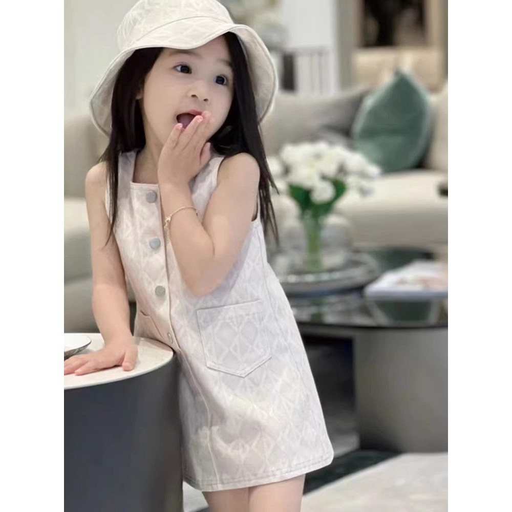 [COD]Rok rompi kotak-kotak pakaian anak-anak Korea desain Prancis