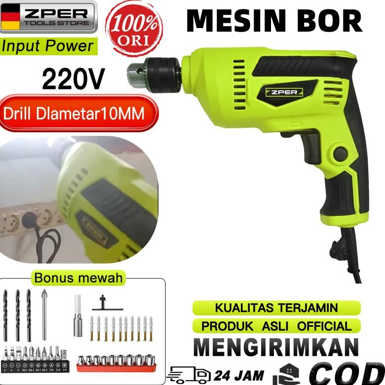 ZPER Steker Kabel Mesin bor Bor tangan listrik Bor beton Bor tembok alat bor termurah Obeng bor kayu