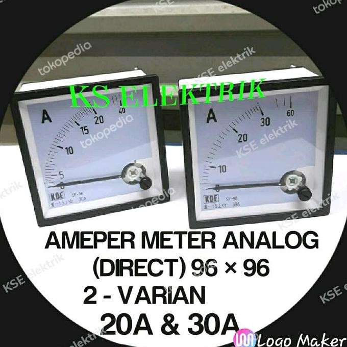 Bst Ready Ampere Meter Analog Direct 96X96 (2Varian ) 30A Dan 20A (Kde) Best Seller