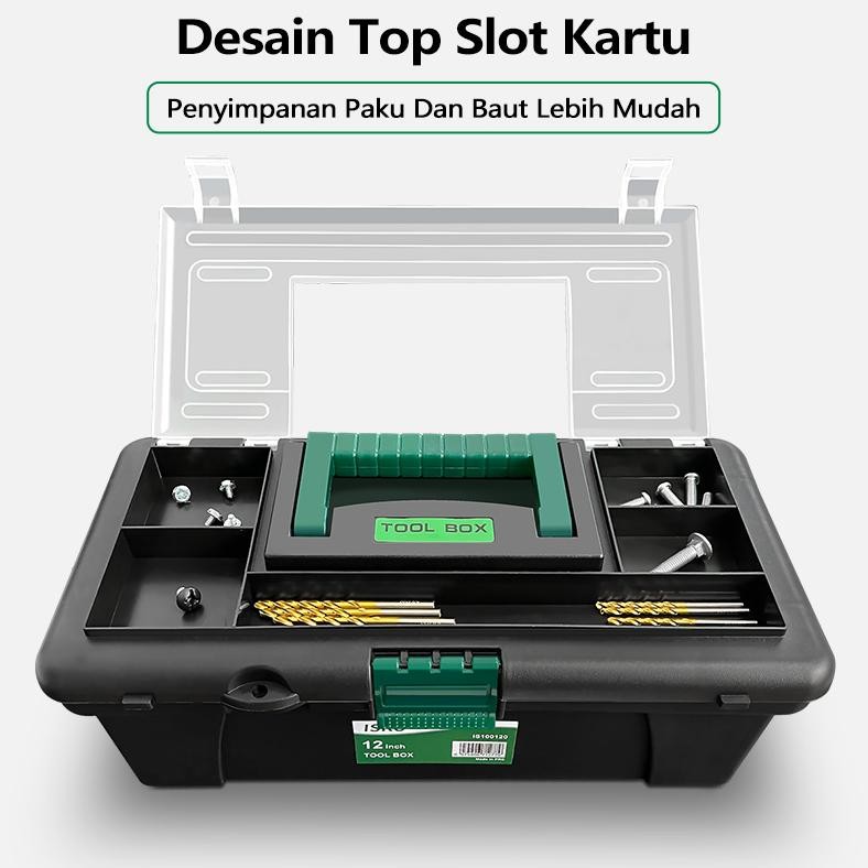ISKU Tool Box 12 Inch Kotak Perkakas Kecil/Kotak Alat Multi Kotak Perkakas Plastik (30*14*12cm)Mini 