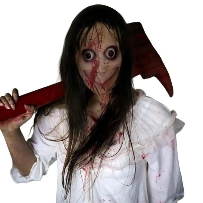 :::::::] Topeng Momo / Topeng Hantu Momo Topeng Setan Seram Topeng Halloween