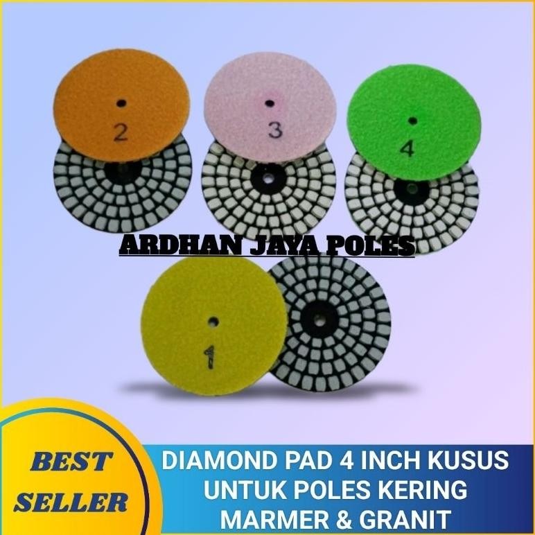 Diamond Pad 4 inch Kusus Untuk Poles Kering Marmer Dan Granit aSt