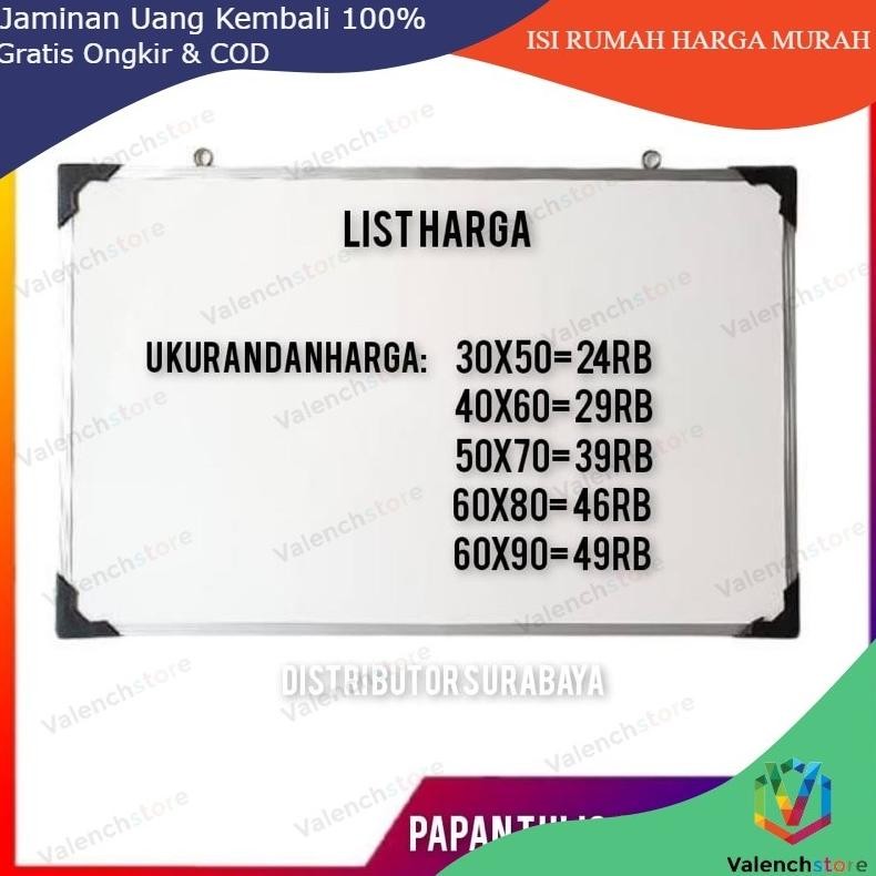 

Diskon Papan Tulis 2In1(Bisa Di Pakai) Spidol Dan Kapur Whiteboard / Blackboard Ukuran 30X50 Berkualitas