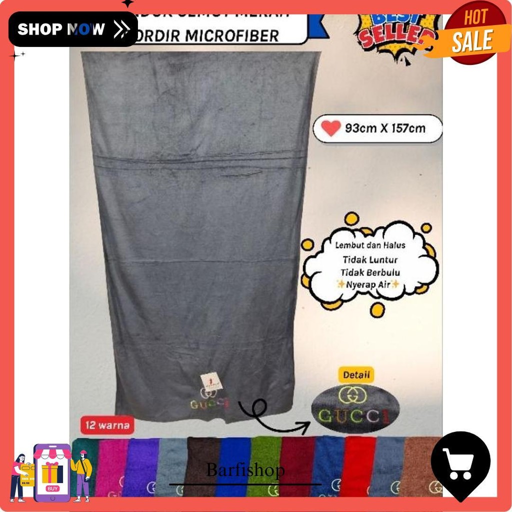 Handuk Mandi Jumbo Bordir Gucci Merk Semut Merah Cod