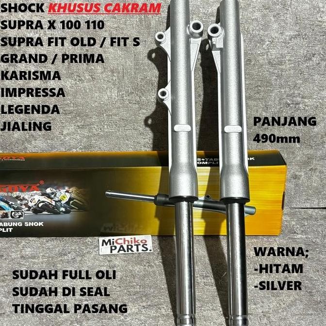 BEBAS ONGKIR - As Shock Skok Depan Plus Tabung Komplit CAKRAM Supra X 100 Fit Lama Fit S Karisma Ast