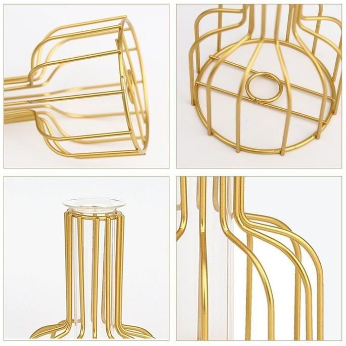 Nordic Golden Glass Vas Besi Hidroponik Tanaman Vas Meja Dekorasi Hidroponik Hiasan Rumah Allshop