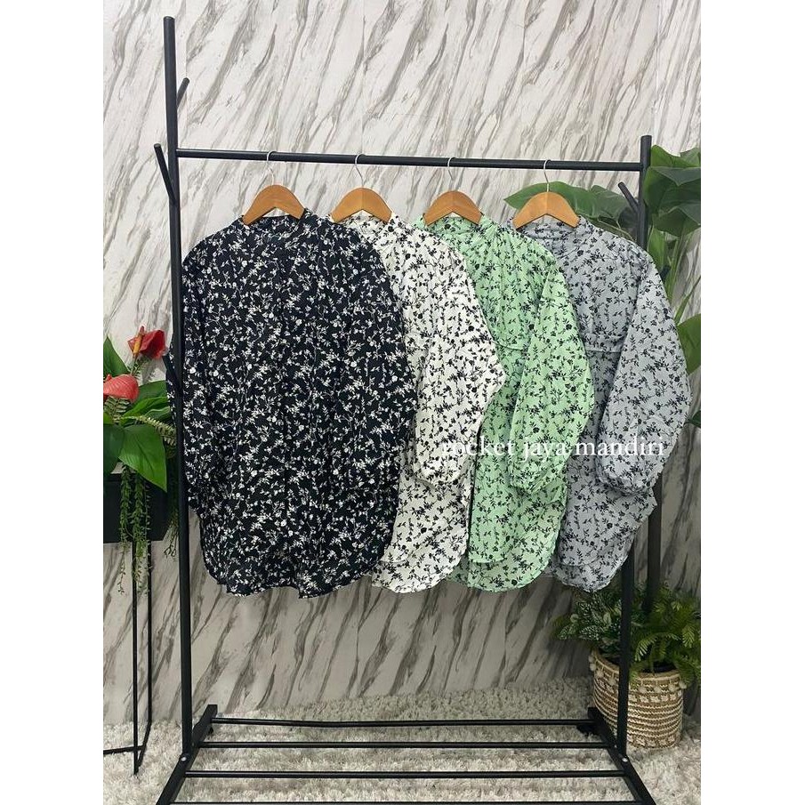 Df169>> Kemeja Chantika Motif Bunga Kecil TunikWanita