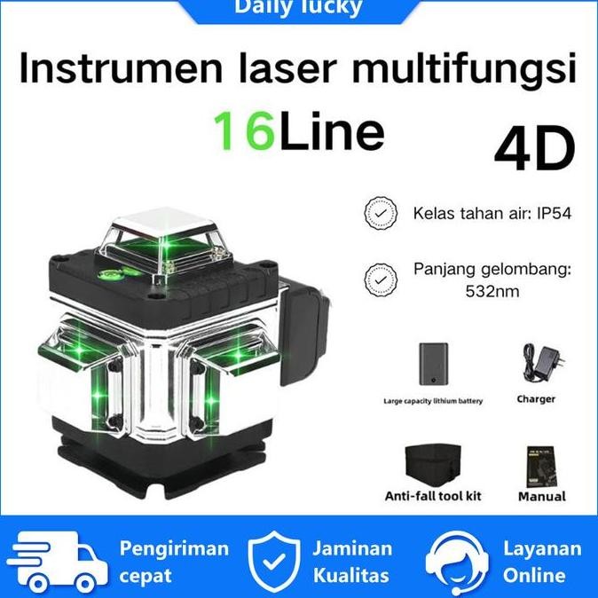 COD4D 16 Line Laser Level Mesin Self Digital Meteran Laser Multifungsi Level Waterpass Laser Keramik