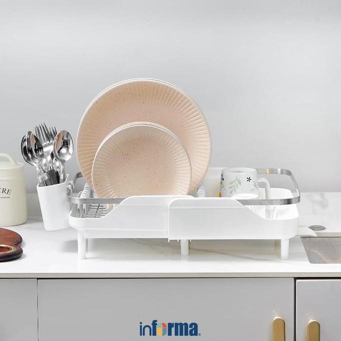 INFORMA NEW WILLARD RAK PIRING 1 TINGKAT EXTENDABLE - PUTIH