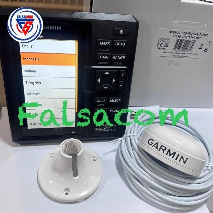 Garmin GPSMAP 585 Plus Tranduser GT20 dengan Clearvu Kabel Daya Data Ga 38 Garansi Resmi 2 Tahun TAM