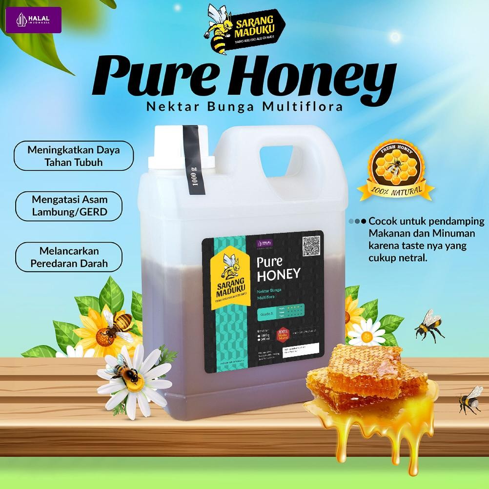 

(Terbaru) Sarang Maduku Madu Multiflora Madu Asli Madu Murni Madu Asli 100% Tanpa Campuran Raw Honey - Madu (Terlaris)