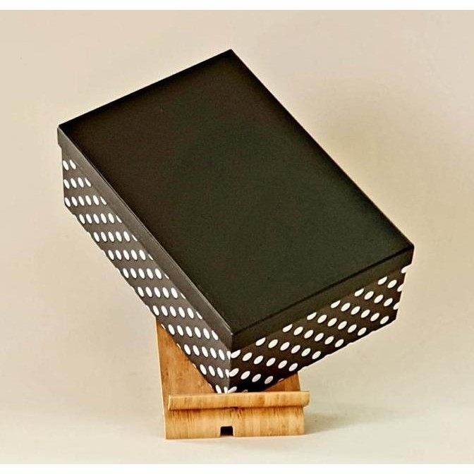 

HOT SALE! KOTAK KADO / GIFT BOX MINIMALIS SUPER A_POLKADOT HITAM