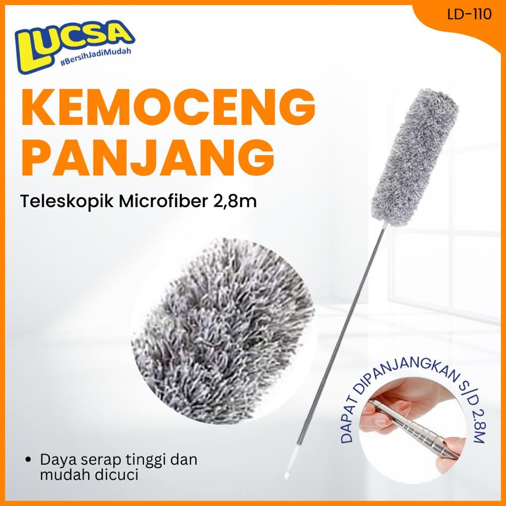 Lucsa - Teleduster Kemoceng Panjang 2.8m Teleskopik Microfiber | Kemonceng Kamoceng aSt