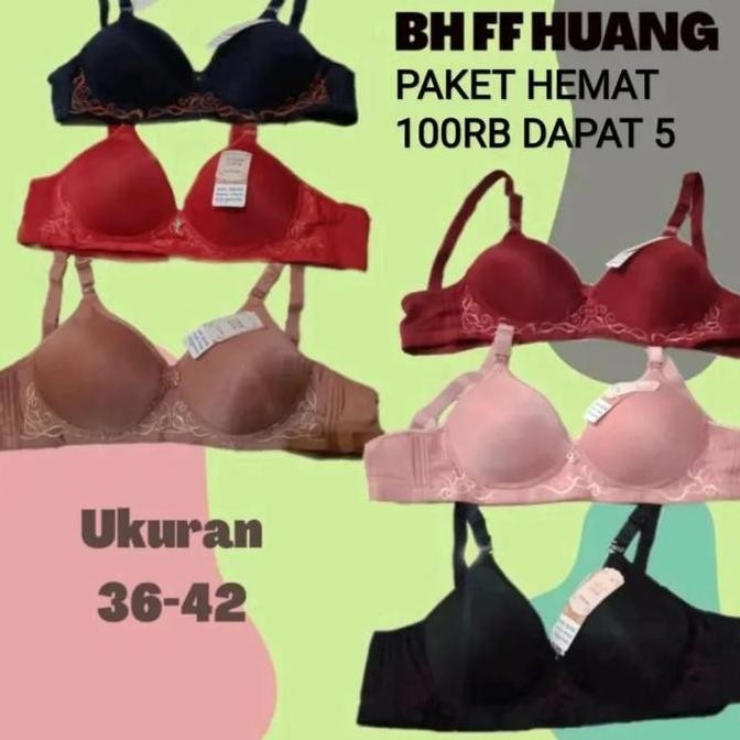 (100ribu DAPAT 5) BRA FF HUANG POLOS BORDIR WARNA CANTIK