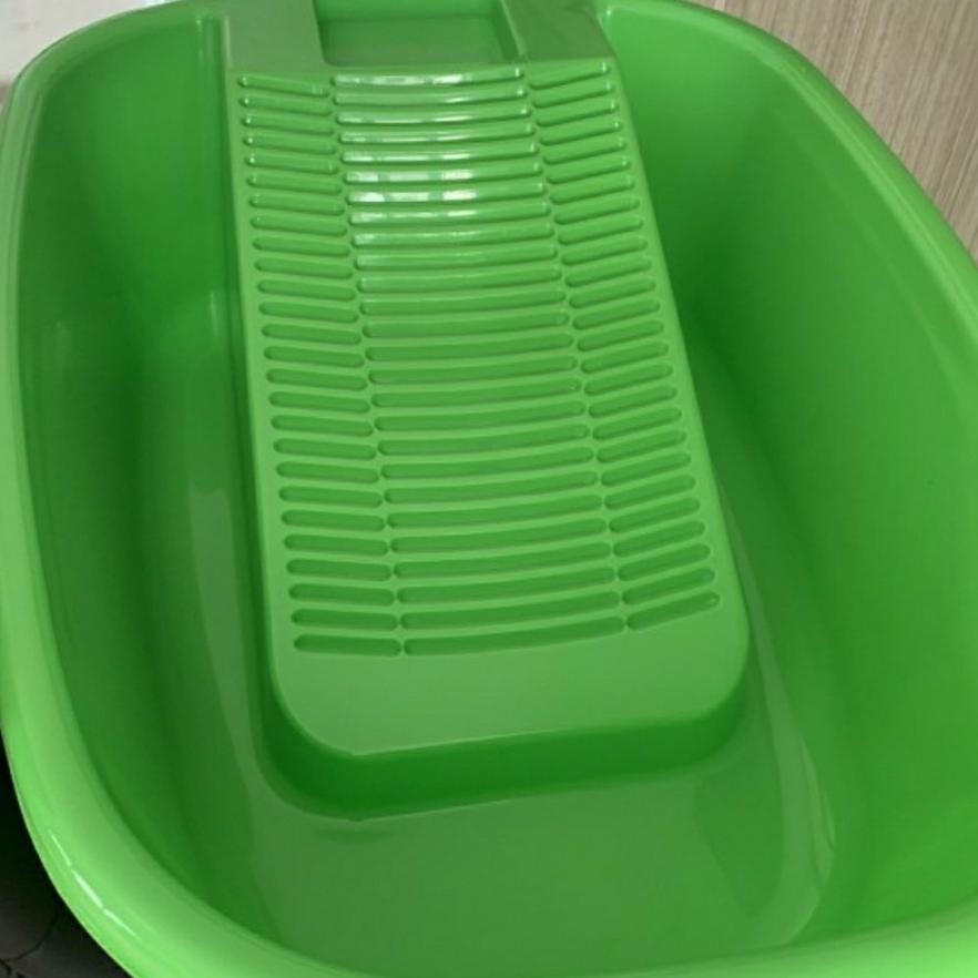 Bak Gilas Papan Gilasan Oval Green Leaf 5526 / PUP Yutaka Plastik Ember Air Cuci Baju Pakaian Basin 