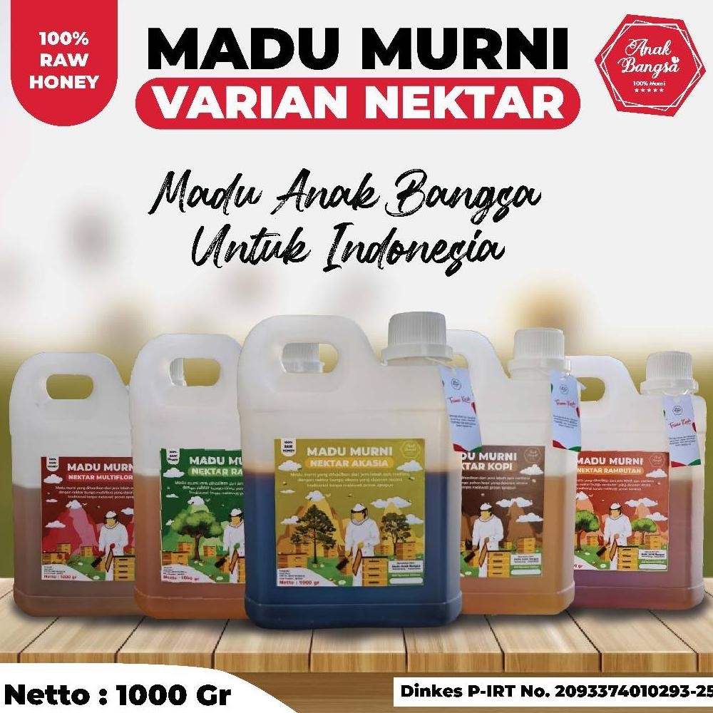 

(Terbaru) Madu Hutan Asli Murni Full Nektar 100% Tanpa Campuran Apapun 1 kg - Madu Anak Bangsa Grade A 100% Raw Honey (Terlaris)