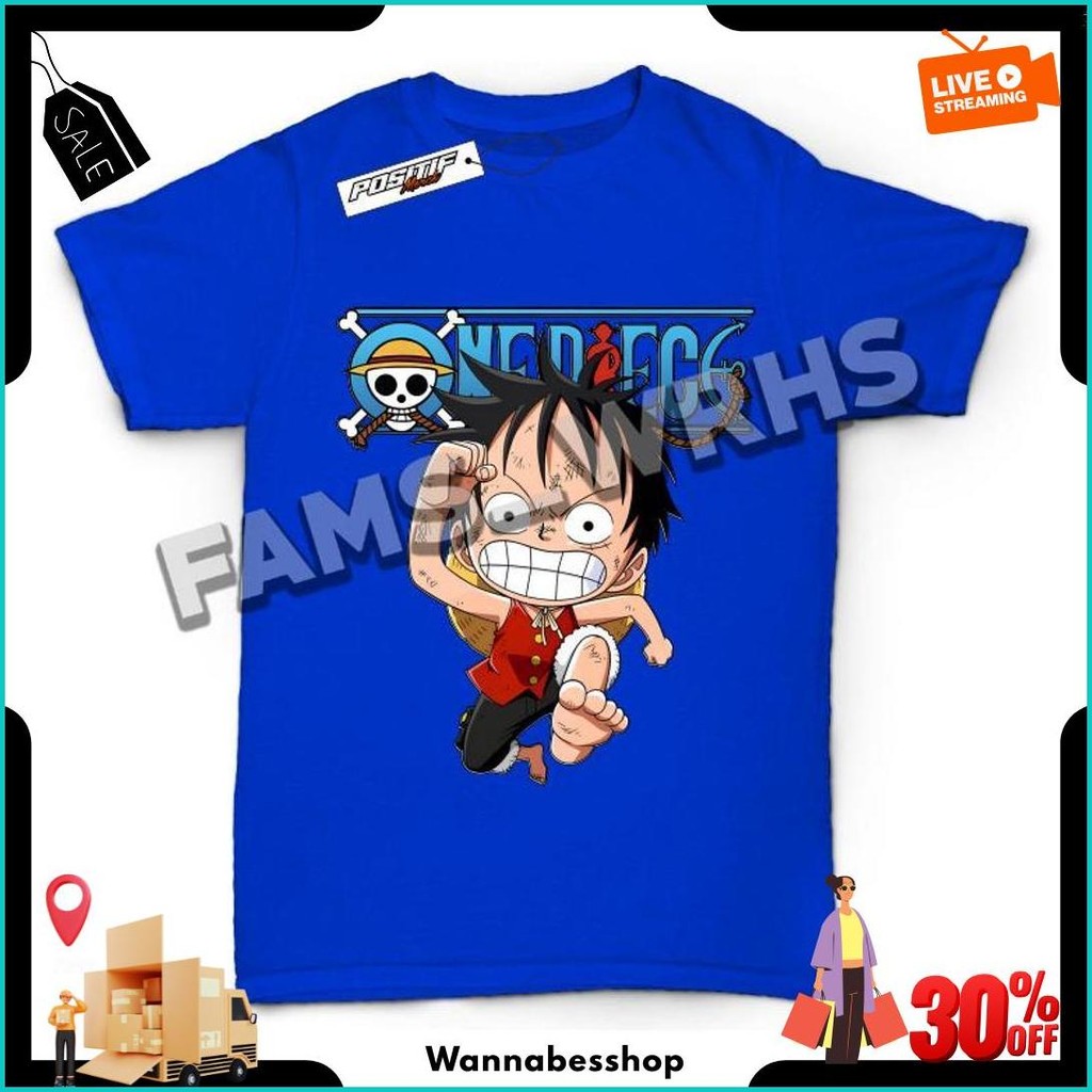 Fams Wrhs Baju Kaos Anak Viral One Piece Luffy Kartun Original Produk