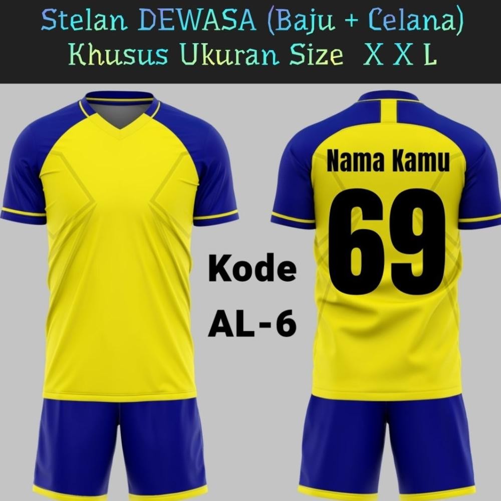(Terbaru) Baju Bola Dewasa XXL | Jersey Futsal XXL | Baju Bola Pria XXL | Setelan Sepakbola Badminto