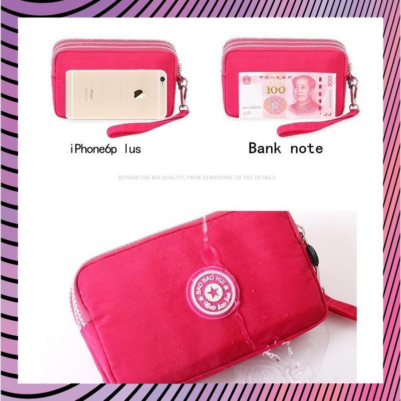Terbaik W101 Dompet Wanita Pouch Multifungsi 3 Ruang Waterproff BBH WRM-04