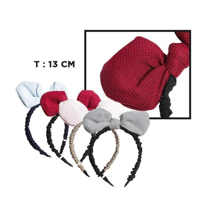 BANDO BANDANA WANITA ANAK TANGGUNG KOREA PITA KOTAK KOTAK