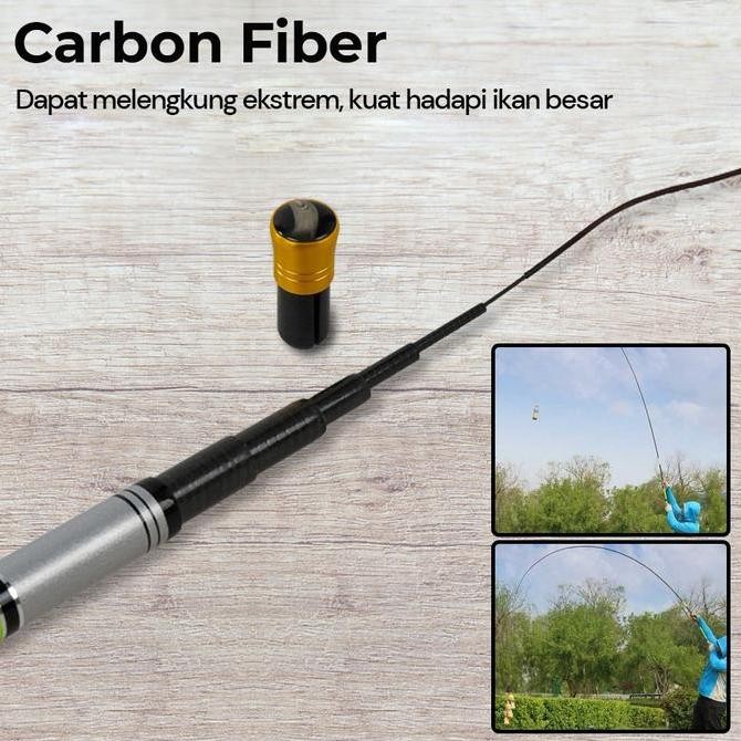 Joran Pancing Tegek Carbon Panjang Super Kuat