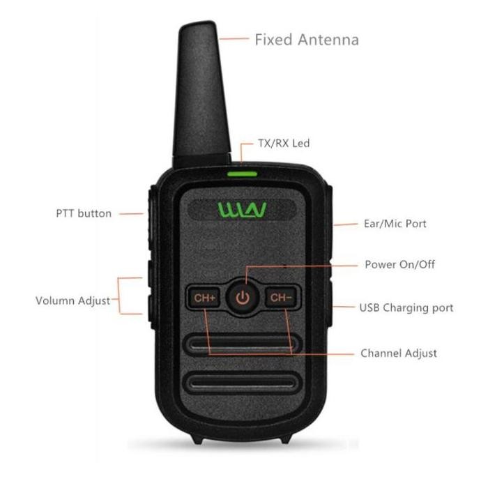 Ht Mini Walkie Talkie Wln Two-Way Radio Kd-C51 Walkie Talkie Mini