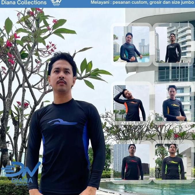 Baju renang pria/Baju renang pria jumbo/Baju renang dewasa/Atasan renang lengan panjang