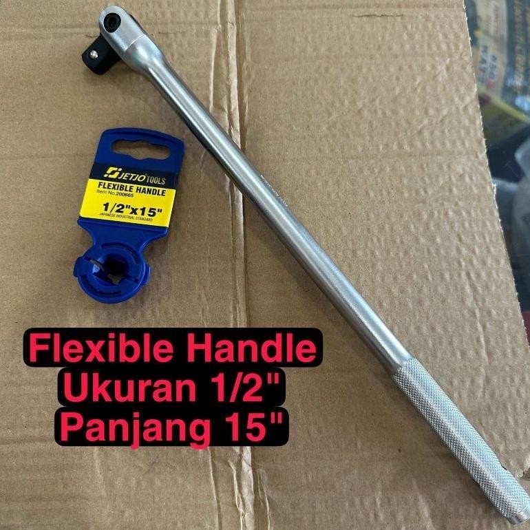 Gagang Sok Flexible 1/2" X 15" Jetjo Tools Lakoni Pro Gagang Socket Handle Shock