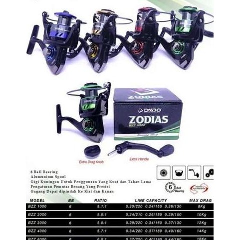 Rel Rell Daido Zodias 3000 Gulungan Pancing Katrol Pancing Murah