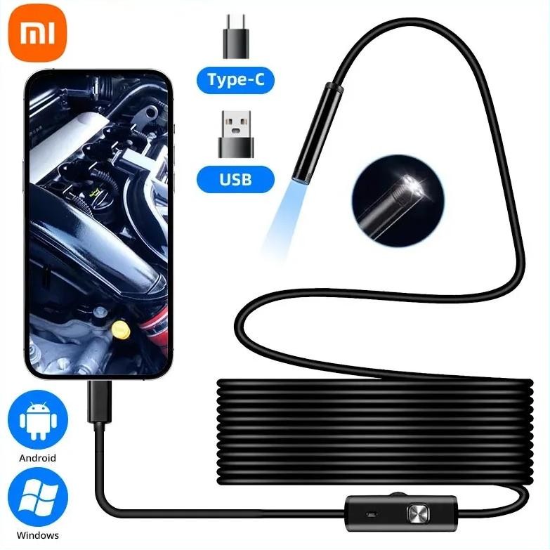 Xiaomi Android Endoscope Camera 2 In1 Micro Usb Type C Borescope Mini Camera Waterproof Led Car Insp