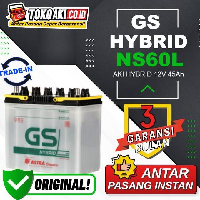 TERMURAH - Aki Nissan Evalia - GS Astra Hybrid NS60L / 46B24L - 2V 4Ah