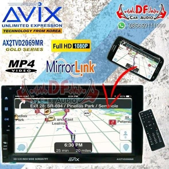 BEBAS ONGKIR - Doubledin Full Glass Mirrorlink AVIX [DF CAR AUDIO]