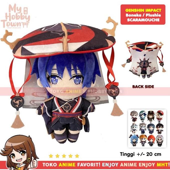 BEBAS ONGKIR - Boneka Anime Karakter Scaramouche Inazuma Plushie Doll