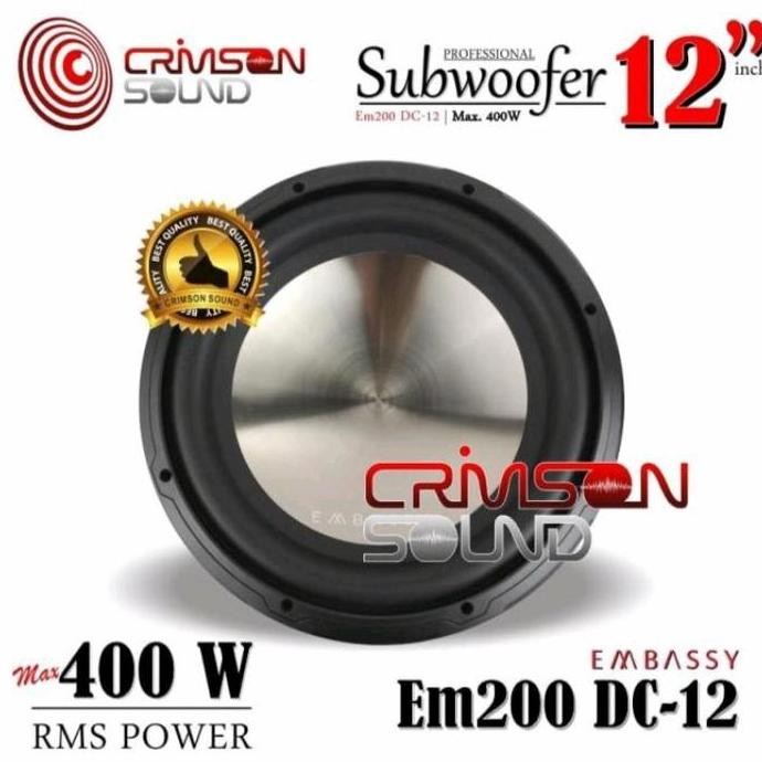 SUBWOOFER EMBASSY EM200 DC-12 12 Inch (DOUBLE MAGNET DOUBLE COIL)